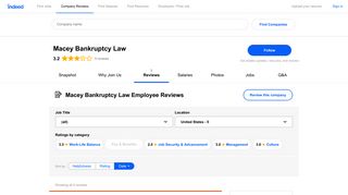 Working at Macey Bankruptcy Law: Employee Reviews | Indeed.com