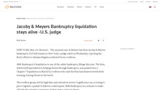 Jacoby & Meyers Bankruptcy liquidation stays alive -U.S. judge | Reuters