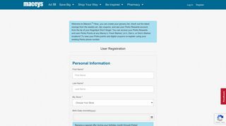 Macey's - User Registration