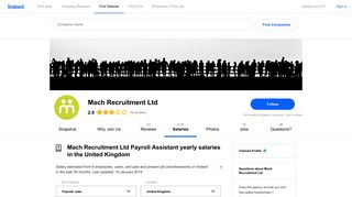 Mach Recruitment Ltd Payroll Assistant Salaries in the United ... - Indeed