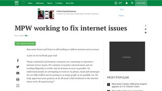 MPW working to fix internet issues | Local | muscatinejournal.com