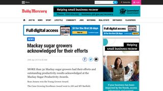 Mackay sugar growers acknowledged for their efforts - Daily Mercury