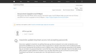 mavericks update keychain access not acce… - Apple Community