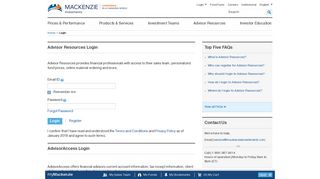 Advisor Resources Login - Login | Mackenzie Investments