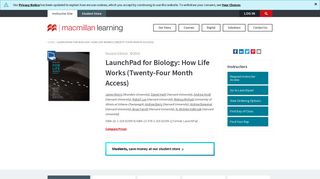 LaunchPad for Biology: How Life Works (Twenty ... - Macmillan Learning