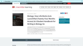 Biology: How Life Works 2e & LaunchPad - Macmillan Learning