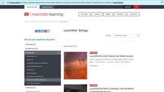 LaunchPad : Biology - Macmillan Learning :: eLearning