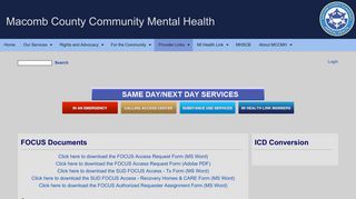 Macomb County Community Mental Health > Provider Links > FOCUS ...
