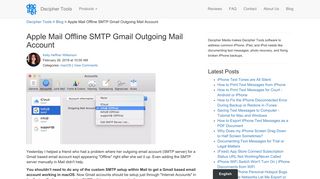 Apple Mail Offline SMTP Gmail Outgoing Mail Account - Decipher Tools