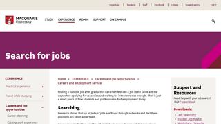 Search for jobs - Macquarie University - Student Portal