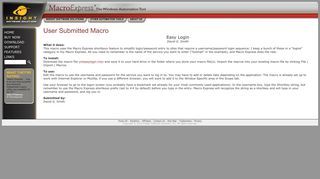 Macro Express User Macro - Easy Login