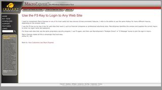 Macro Express: Use the F5 Key to Login to Any Web Site