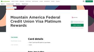 Mountain America Federal Credit Union Visa Platinum Rewards ...