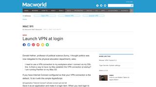 Launch VPN at login | Macworld