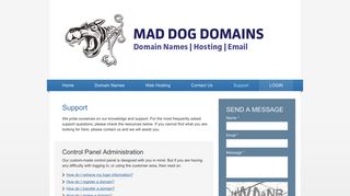 Support | Mad Dog Domains