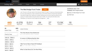 The Mad Hedge Fund Trader's Articles | Seeking Alpha