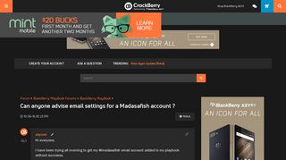 Can anyone advise email settings for a Madasafish account ...