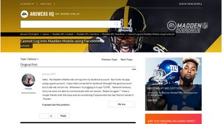 Cannot Log into Madden Mobile using Facebook - Answer HQ