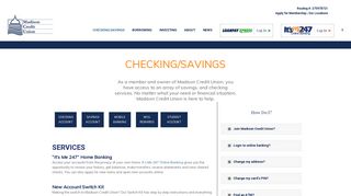 Checking/Savings - Madison Credit Union