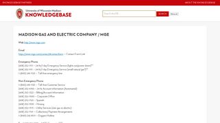 Madison Gas and Electric Company / MGE - Kb.wisc.edu…