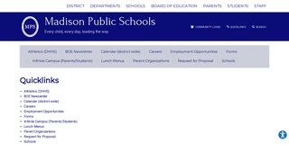 Quicklinks - Madison Public Schools