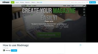 How to use Madmagz on Vimeo