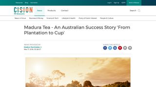 Madura Tea - An Australian Success Story 'From Plantation to Cup'