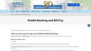 Mobile Banking and Bill Pay | Manville Area Federal Credit Union