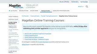 Magellan Online Training Courses | Magellan of Louisiana | Magellan ...
