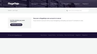 can't login | MageMojo Knowledgebase