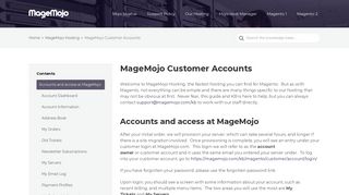 MageMojo Customer Accounts – MageMojo Knowledgebase