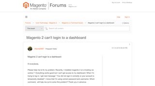 Magento 2 can't login to a dashboard - Magento Forums