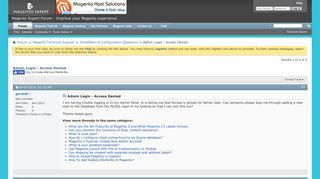 Admin Login - Access Denied - Magento Expert Forum