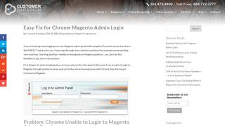 Easy Fix for Chrome Magento Admin Login - Customer Paradigm