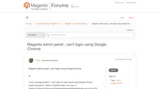 Magento admin panel : can't login using Google Chr... - Magento Forums