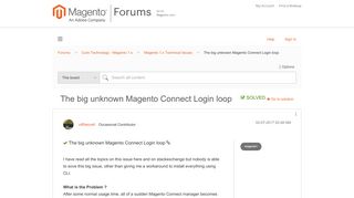 Solved: The big unknown Magento Connect Login loop - Magento Forums
