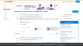 What is the correct URL for MAGENTO admin - Stack Overflow