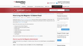 How to log into Magento 1.6 Admin Panel | InMotion Hosting