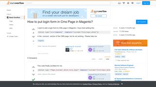 How to put login form in Cms Page in Magento? - Stack Overflow