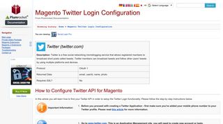 Magento Twitter Login Configuration - Plumrocket Documentation