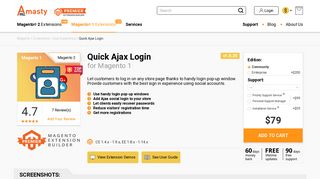 Magento Quick Ajax Login Extension - Social Login by Amasty