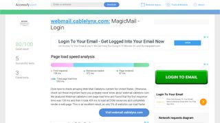 Access webmail.cablelynx.com. MagicMail - Login