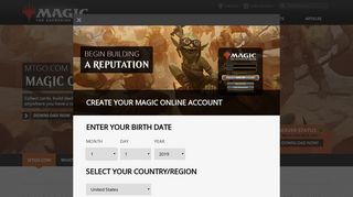 Magic Online New Account Creation