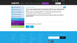 Can I use magicJack to forward calls to my cell phone? | Frequently ...