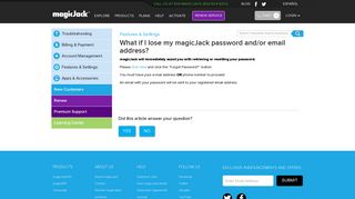 What if I lose my magicJack password and/or email address? - Help