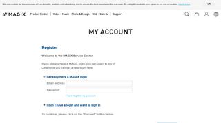 MAGIX Service Center – Login to your account