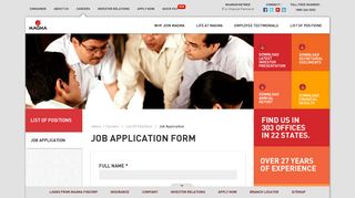 Job Application Form | Magma Fincorp
