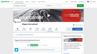 Magna International Employee Benefit: Employee Discount | Glassdoor