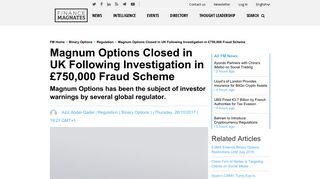 Magnum Options Closed in UK Following Investigation in £750,000 ...