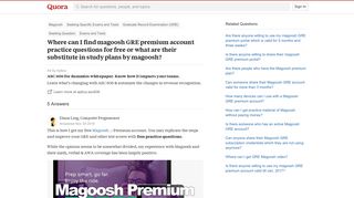 Where can I find magoosh GRE premium account practice questions ...